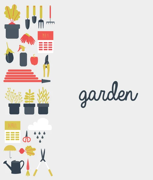 Ícones de ferramentas de jardim — Vetor de Stock