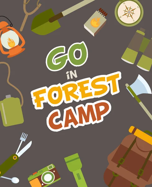 Tarjeta de invitación del campamento forestal — Archivo Imágenes Vectoriales