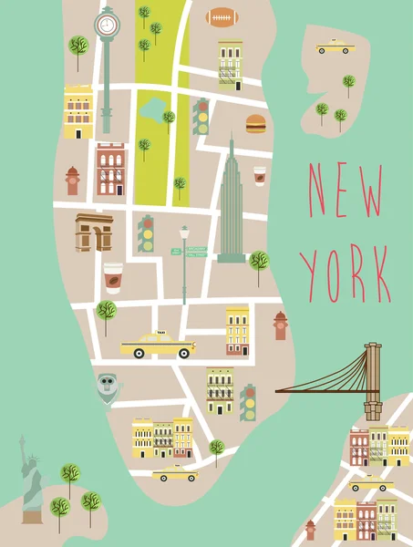 Carte de New York — Image vectorielle