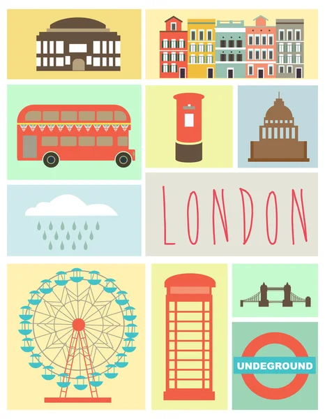 London landmarks set — Stock Vector