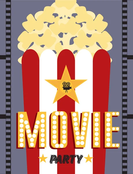 Movie party card — Stock Vector