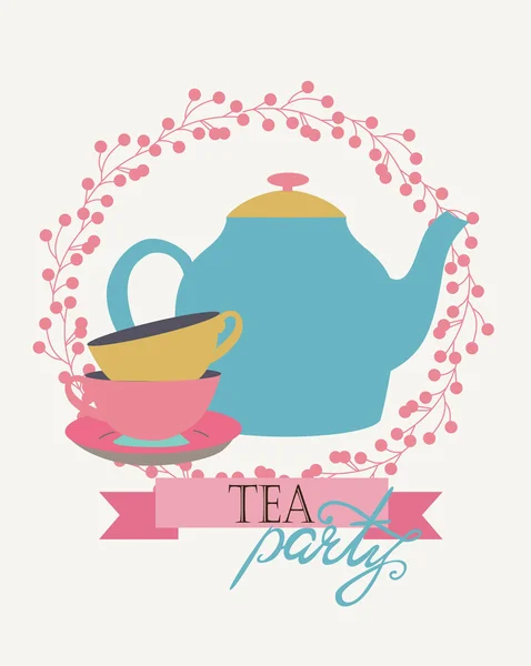 Flower1 tea party — Wektor stockowy