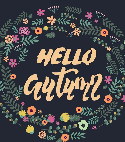 Carte vectorielle Hello Autumn — Image vectorielle