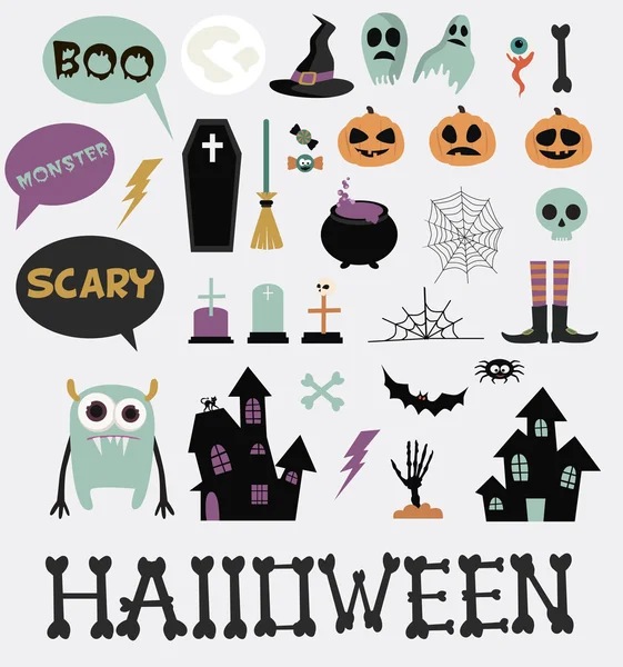 Feliz Halloween set — Vector de stock