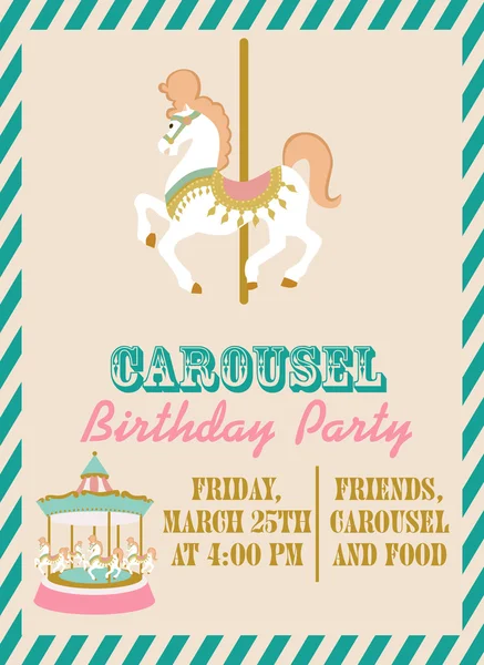 Carousel birthday party — Stock Vector