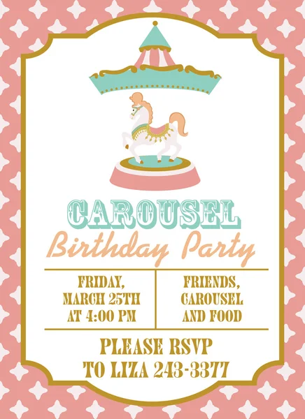 Carousel fiesta de cumpleaños — Archivo Imágenes Vectoriales