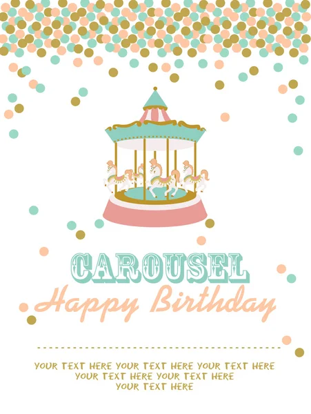 Carousel fiesta de cumpleaños — Vector de stock