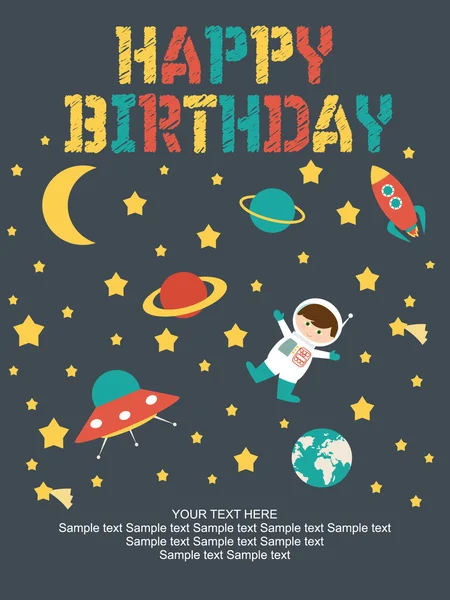 Tarjeta de cumpleaños feliz — Vector de stock