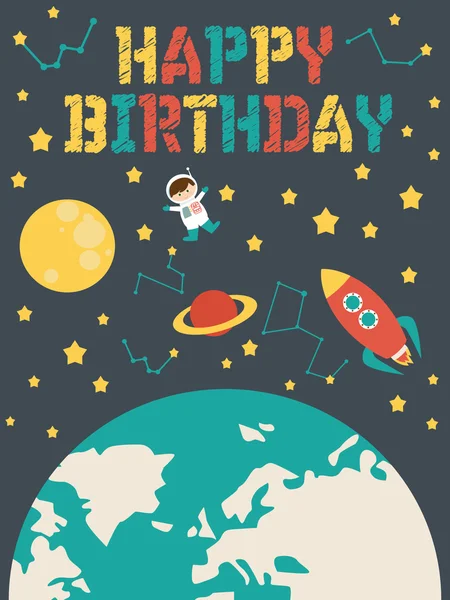 Tarjeta de cumpleaños feliz — Vector de stock