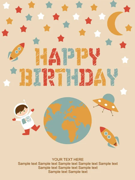 Tarjeta de cumpleaños feliz — Vector de stock