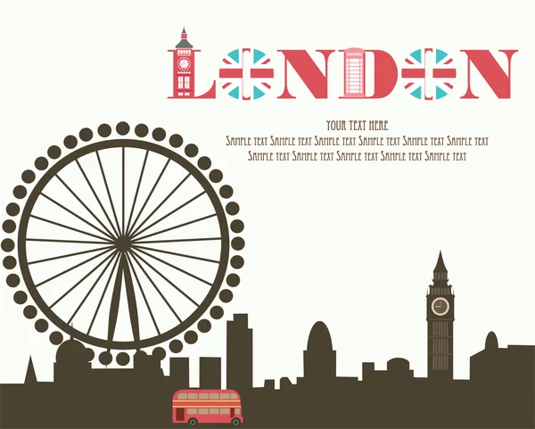 Tarjeta de Londres — Vector de stock