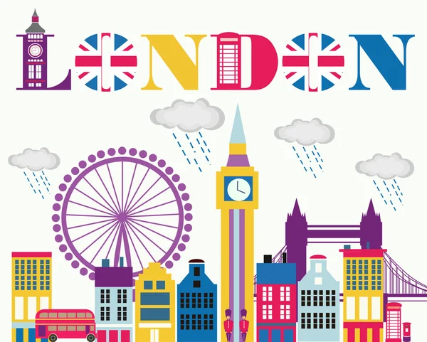 London kaart — Stockvector