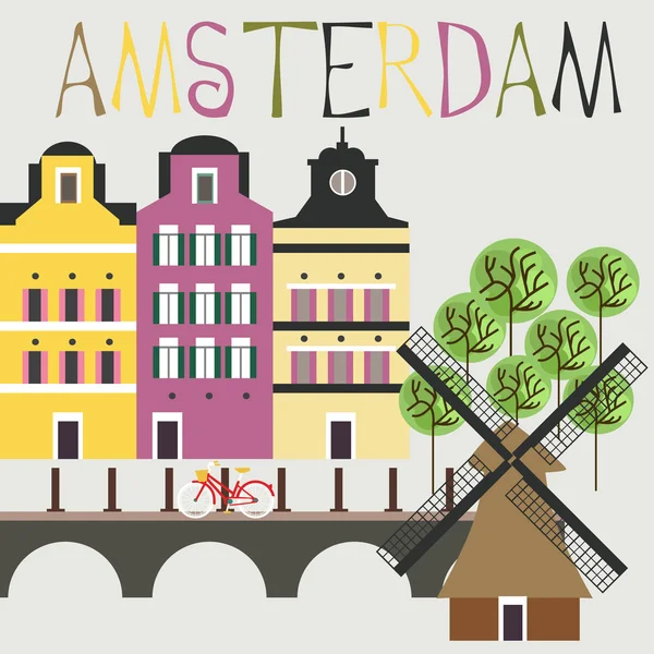 Amsterdam card — Stockový vektor