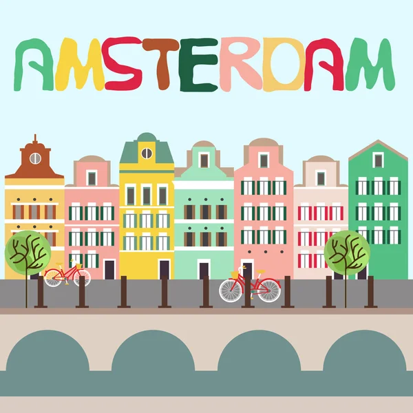 Amsterdam-Karte — Stockvektor