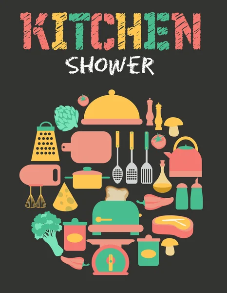 Cucina doccia — Vettoriale Stock