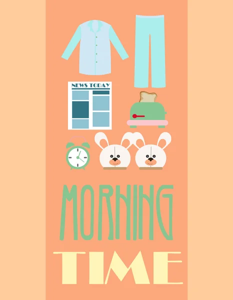 Hora de la mañana — Vector de stock