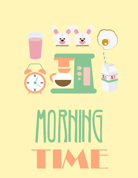 Hora de la mañana — Vector de stock