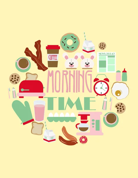 Hora de la mañana — Vector de stock