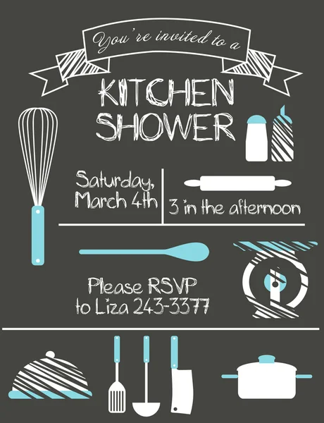 Kitchen shower card — Stock Vector