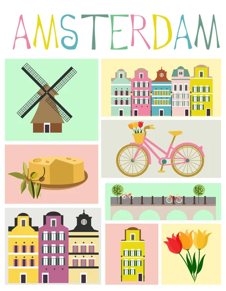 Amsterdam set — Stock Vector