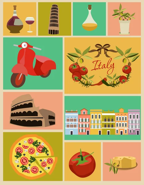 Italie ensemble — Image vectorielle