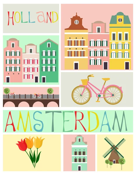Амстердамский набор — стоковый вектор