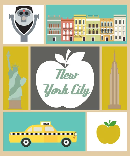 New York ensemble de ville — Image vectorielle