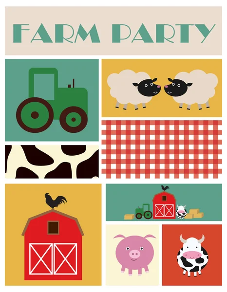 Farm birthday party — Stock Vector