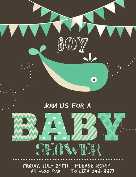 Kartu baby shower - Stok Vektor