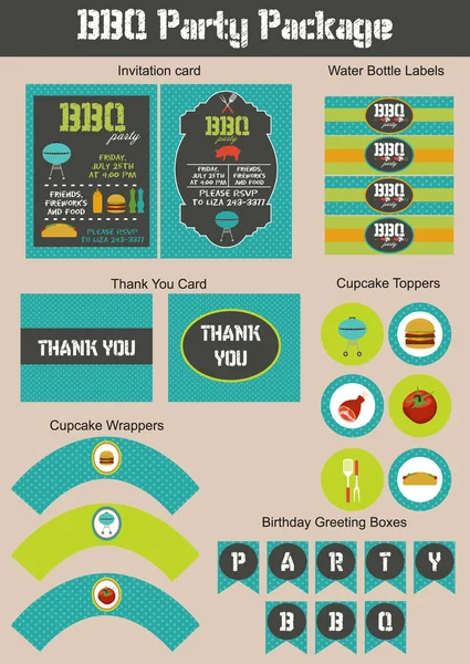 BBQ package set — Stock Vector