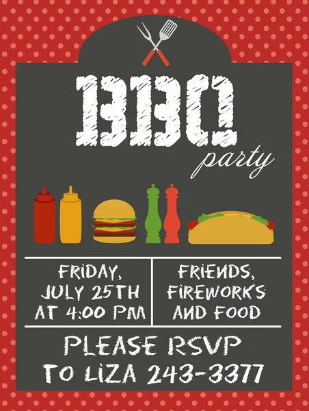 BBQ party  card — Stock Vector