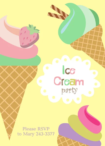 Fête de crème glacée — Image vectorielle