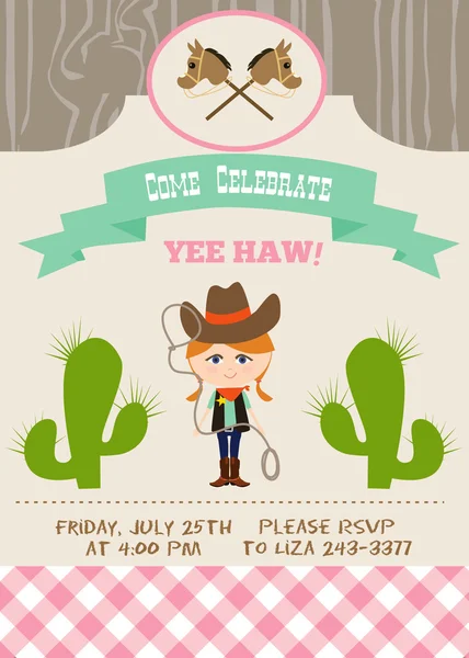 Wild West party card — Stock Vector