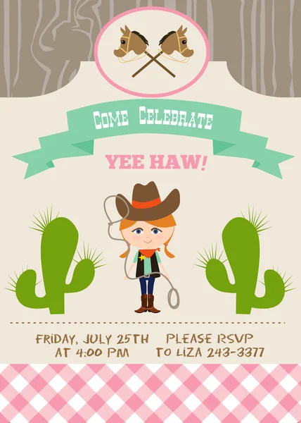 Tarjeta de fiesta Wild West — Vector de stock