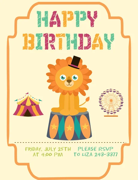 Circus Birthday party — Stockvector