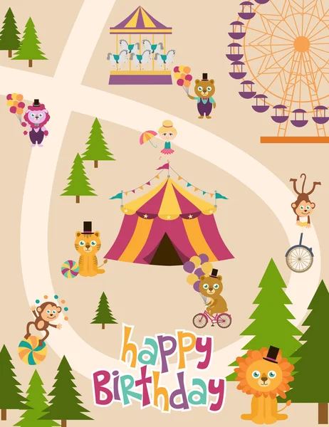 Circus Birthday party — Stock Vector