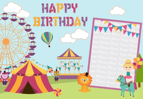 Circus Birthday party — Stock Vector