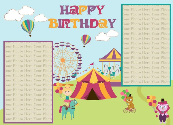 Circus Birthday party — Stock Vector