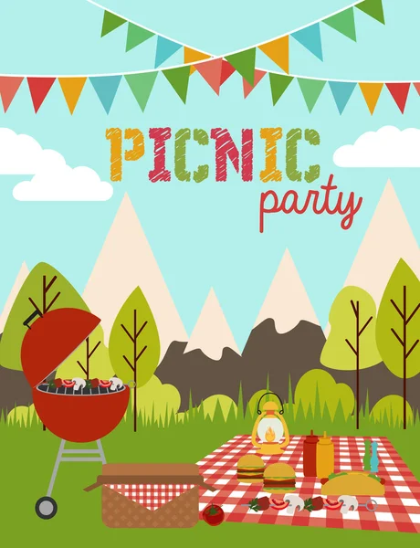 Fiesta de picnic — Vector de stock