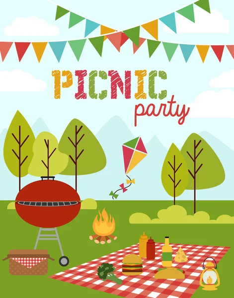 Picknick partij — Stockvector