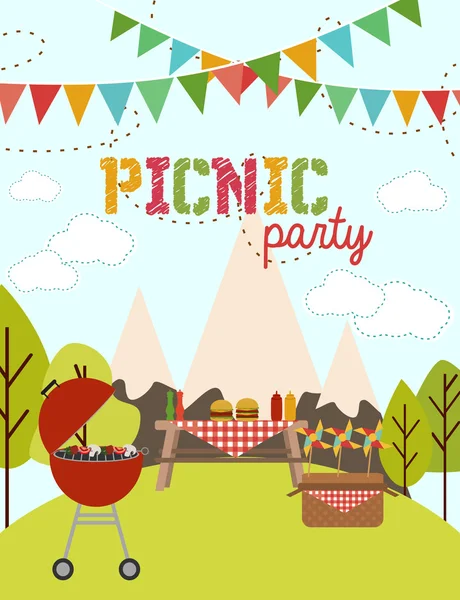 Fiesta de picnic — Vector de stock