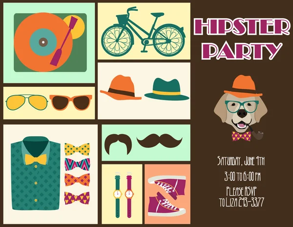 Tarjeta hipster — Vector de stock