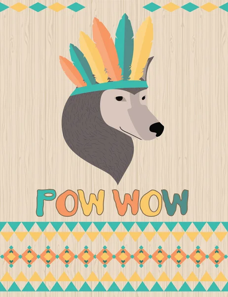 Partito di pow wow — Vettoriale Stock