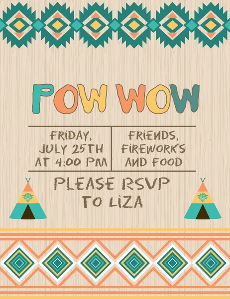 Fiesta de Pow wow — Vector de stock