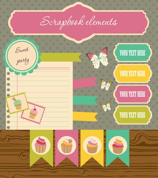 Conjunto de elementos Scrapbook — Vetor de Stock