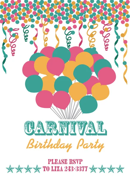 Carnival party card — Stock Vector