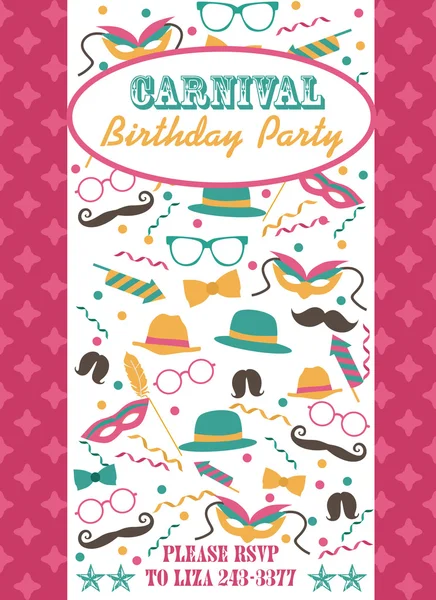 Partikort for karneval – stockvektor
