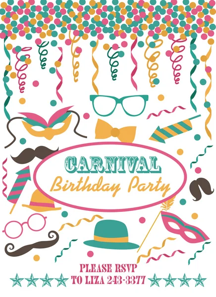 Carnival party card — Stock Vector