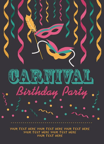 Carte de fête de carnaval — Image vectorielle
