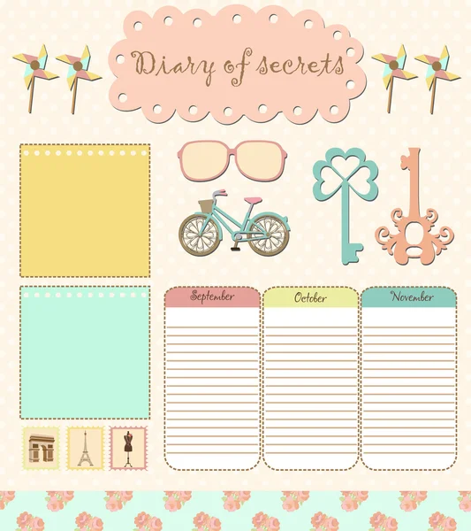 Scrapbook conjunto — Archivo Imágenes Vectoriales